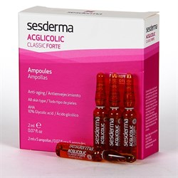 Sesderma Acglicolic Classic Forte – Cредство в ампулах увлажняющее, омолаживающее Агликолик Классик, 10 шт. по 1.5 мл 40004615 - фото 12923